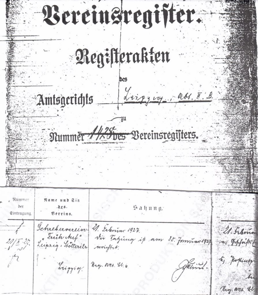 Eintrag in das Vereinsregister der Stadt Leipzig