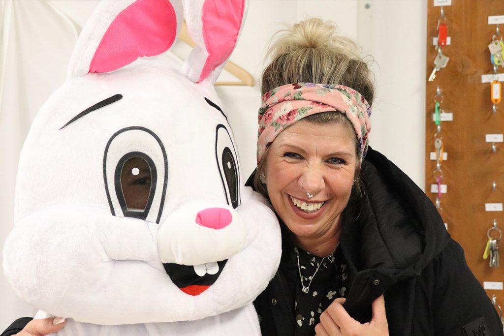 Foto mit Maskottchen